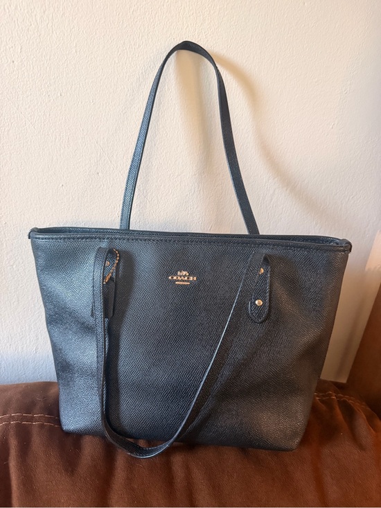 Coach Handbags - Coach Black Leather Interior Tote with Gold-Tone Trim